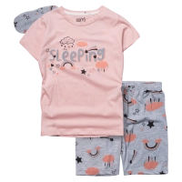 Παιδική πιτζάμα Εβίτα για κορίτσια Sleeping σομόν καλοκαιρινές πιτζάμες μακό κοντομάνικες βαμβακερές ετών online (1)