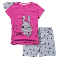 Παιδική πιτζάμα Εβίτα για κορίτσια Rabbit φούξια 