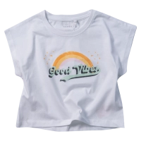 Παιδική μπλούζα Name it για κορίτσια Sun Vibes άσπρο κοντή σχολείο καθημερινό μακό βαμβακερό ετών crop online (1)
