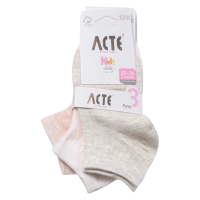 3 Παιδικές κάλτσες για κορίτσια Acte γκρι σομόν ροζ καθημερινές κοριτσίστικες online