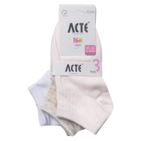 3 Παιδικές κάλτσες για κορίτσια Acte γκρι ροζ άσπρο καθημερινές κοριτσίστικες online (1)