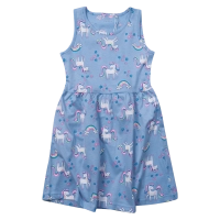 Παιδικό φόρεμα Name it για κορίτσια Unispring γαλάζιο καλοκαιρινό μονόκερος οικονομικό βαμβακερό μακό ετών online (1)