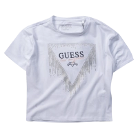Παιδική μπλούζα GUESS για κορίτσια Memories άσπρο 