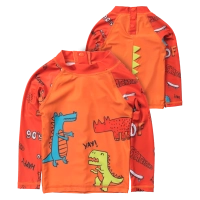 Βρεφική αντιηλιακή μπλούζα με προστασία uv Losan για αγόρια Dino πορτοκαλί δεινόσαυρος ήλιο θάλασσα βρεφικές (1)