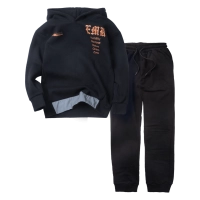 Παιδικό σετ φόρμας Emery για αγόρια humility μαύρο μαύρα ρούχα εφηβικά φόρμες hoodie κουκούλα