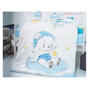 Σετ σεντόνι παπλωματοθήκη μαξιλαροθήκη για παιδικό κρεβάτι Star Bear αγορίστικο ιδανικό για δώρο