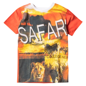 Παιδική μπλούζα New College για αγόρια Safari Πορτοκαλί αγορίστικες κοντομάνικες μπλούζες