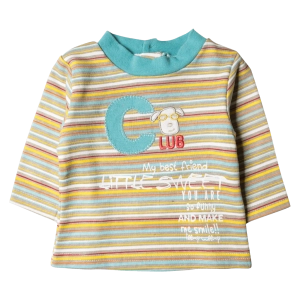 Βρεφική μπλούζα για αγόρια Club Κίτρινο Ριγέ αγορίστικες μοντέρνες καθημερινές