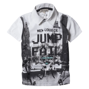 Παιδική μπλούζα New College για αγόρια Jump Άσπρο καλοκαιρινές μοντέρνες ποιοτικές μπλούζες online