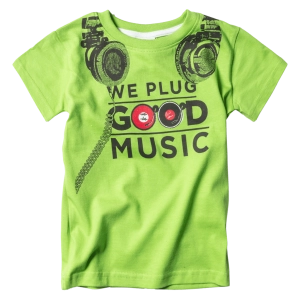 Παιδική μπλούζα New College για αγόρια Good Music Πράσινο αγορίστικες ελληνικές κοντομάνικες μπλούζες