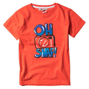 Παιδική μπλούζα New College για αγόρια Oh Snap Πορτοκαλί αγορίστικες ελληνικές κοντομάνικες μπλούζες