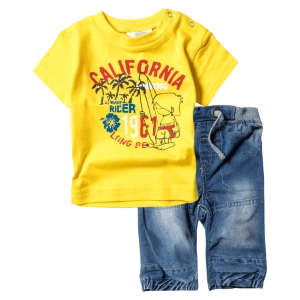 Bρεφικό σετ New Collage για αγόρια California Κίτρινο καθημερινά αγορίστικα ποιοτικά online προσφοράς