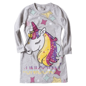 Παιδικό φόρεμα για κορίτσια Unicorn Stars Γκρι