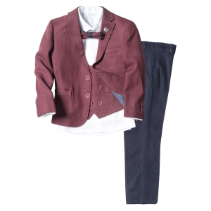 Παιδικό κοστούμι για αγόρια Κέρκυρα Μπορντό αγορίστικα μοντέρνα βαφτιστικά παραγαμπράκια καλό ντύσιμο