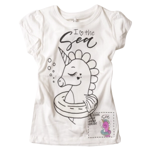 Παιδική μπλούζα Name it για κορίτσια Sea Άσπρο