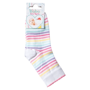 Παιδικές κάλτσες για κορίτσια Rainbow Stripes Άσπρο καθημερινό με ρίγες Online