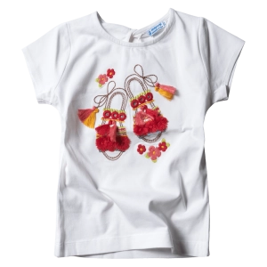 Παιδική μπλούζα Mayoral για κορίτσια Sandals άσπρο 3014 κοριτσίστικα επώνυμα ελληνικά καλοκαιρινά ποιοτικά άνετα οικονομικά καθημερινά