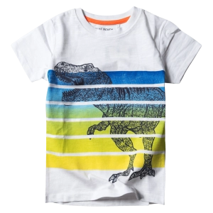 Παιδική μπλούζα Blue Seven για αγόρια Tyrannosaurus άσπρο αγορίστικα επώνυμα ποιοτικά καλοκαιρινά άνετα οικονομικά