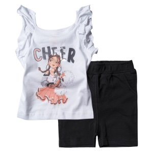 Παιδικό σετ Reflex για κορίτσια Cheer άσπρο ποιοτικά καλοκαιρινά βαμβακερά ποιοτικά