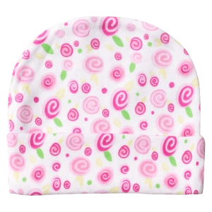 Βρεφικό σκουφάκι βαμβακερό για κορίτσια Lolipop Ροζ