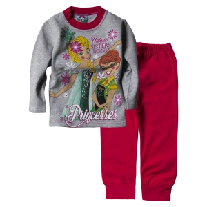 Παιδική πιτζάμα για κορίτσια Princesses Φούξια για κοριτσάκια με στάμπα Έλσα Άννα elsa με χνούδι koritsia