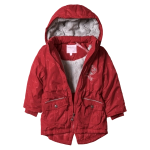 Παιδικό μπουφάν Εβίτα για κορίτσια Heart κόκκινο επώνυμα μπουφάν για κοριτσάκια χειμερινά οικονομικά online ετών