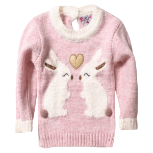 Παιδική μπλούζα πλεκτή Bunnies ροζ μοντέρνες πλεκτές μπλούζες πουλόβερ κοριτσίστικες ετών Online