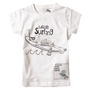 Παιδική μπλούζα Name it για αγόρια Surfing Άσπρο