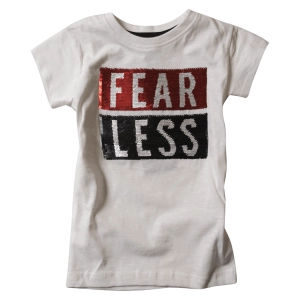 Παιδική μπλούζα New College για αγόρια FearLess άσπρο παγιέτες ελληνικά καλοκαιρινά μπλουζάκια αγορίστικα μακό ετών Online