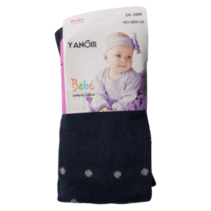 Βρεφικό καλσόν για κορίτσια Yanoir Bebe Μπλε Πουά κοριτσίστικο ποιοτικό χοντρό χειμερινό μοντέρνο