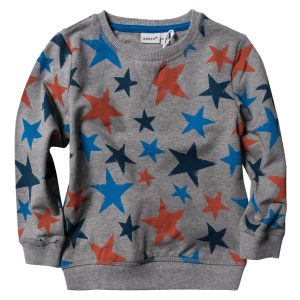 Παιδική μπλούζα Name it για αγόρια Stars Γκρι αγορίσιτκη επώνυμη φούτερ ζεστή μοντέρνα