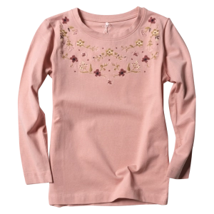 Παιδική μπλούζα Name it για κορίτσια Embroidery Σομόν κοριτσίστικη μακό εποχιακή με κέντημα μοντέρνα επώνυμη