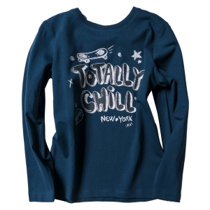 Παιδική μπλούζα Name it για αγόρια Totally Chill Πετρόλ αγορίστικη εντυπωσιακή άνετη skate 2