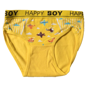 Παιδικό σλιπ βρακάκι για αγόρια Happy Boy Airplane Κίτρινο αγορίστικο ποιοτικό εσώρουχο με σχέδια