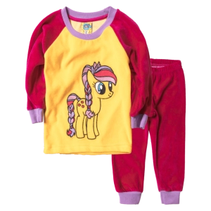 Παιδική πιτζάμα Like για κορίτσια Pony κίτρινο ελληνικές fleece ζεστές πιτζάμες χοντρές ζεστές για κοριτσάκια ετών