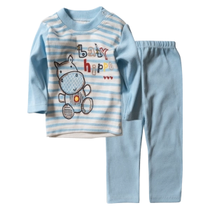 Βρεφική πιτζάμα για αγόρια Baby Hippo Σιέλ