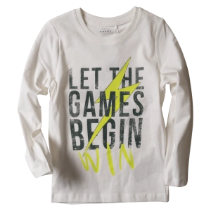 Παιδική μπλούζα Name it για αγόρια Let the Game Begin Άσπρο