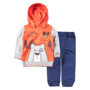 Βρεφικό σετ φόρμας για αγόρια Bear Πορτοκαλί αγορίστικες μοντέρνες αθλητικές φόρμες