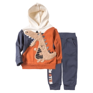 Βρεφικό σετ φόρμας για αγόρια Dinosaur Πορτοκαλί αγορίστικες μοντέρνες αθλητικές φόρμες