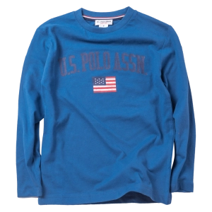 Παιδική μπλούζα US Polo για αγόρια ASSN Μπλε αγορίστικες μακρυμάνικες μοντέρνες μπλούζες επώνυμες