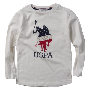 Παιδική μπλούζα US POLO για αγόρια USA Άσπρο αγορίστικα επώνυμα δώρα brands casual