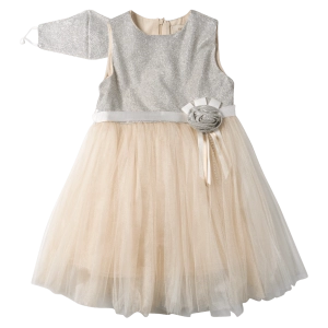 Παιδικό φόρεμα για κορίτσια Miss Rose εκρού κοριτσίστικα αμπιγιέ για γάμο βάφτιση εντυπωσιακά μοντέρνα οικονομικά