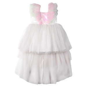 Παιδικό φόρεμα για κορίτσια Swan λευκό κοριτσίστικα επίσημα εντυπωσιακά αμπιγιέ για γάμο βάφτιση