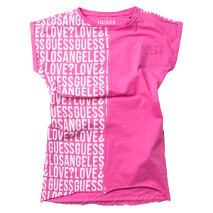 Παιδική μπλούζα GUESS για κορίτσια Love φούξια κοριτσίστικα επώνυμα μοντέρνα κλασικά casual