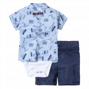 Βρεφικό σετ για αγόρια Bolek γαλάζιο καλό ντύσιμο για μωράκια ποιοτικά βαμβακερά online