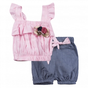 Βρεφικό σετ για κορίτσια Cimone ροζ μηνών καθημερινά απλά δωράκια βρεφάκια online (1)