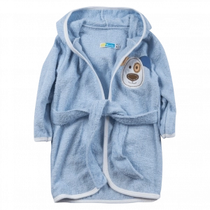 Παιδικό μπουρνούζι για αγόρια Little dog γαλάζιο αγορίστικα Online  ντους 2 ετών κουκούλα μπάνιο