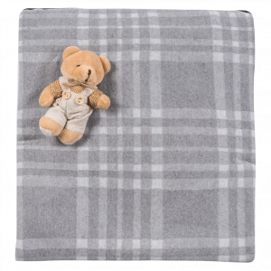 Παιδική κουβέρτα για αγόρια Papabear γκρί ζεστές μαλακές κουβερτούλες για μωράκια online