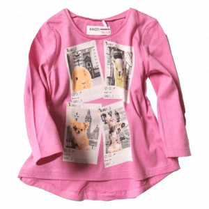 Παιδική μπλούζα MINOTI για κορίτσια Garry ροζ εποχιακές ανοιξιάτικες μπλούζες ετών