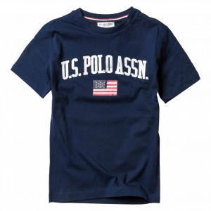Παιδική μπλούζα U.S Polo για αγόρια America Μπλε Marine t-shirt καλοκαιρινά αγορίστικα ετών